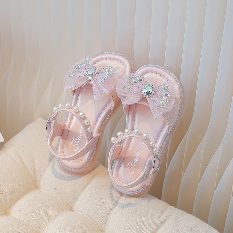 Crystal Summer Princess Sandals for Girls - Soft Sole, Stylish, Comfortable, 2026 Collection. Size 25 розовый