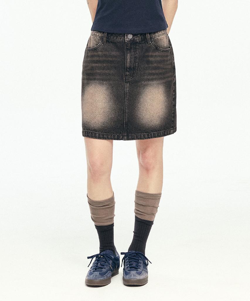1993 Studio W Denim Mini Skirt_Black