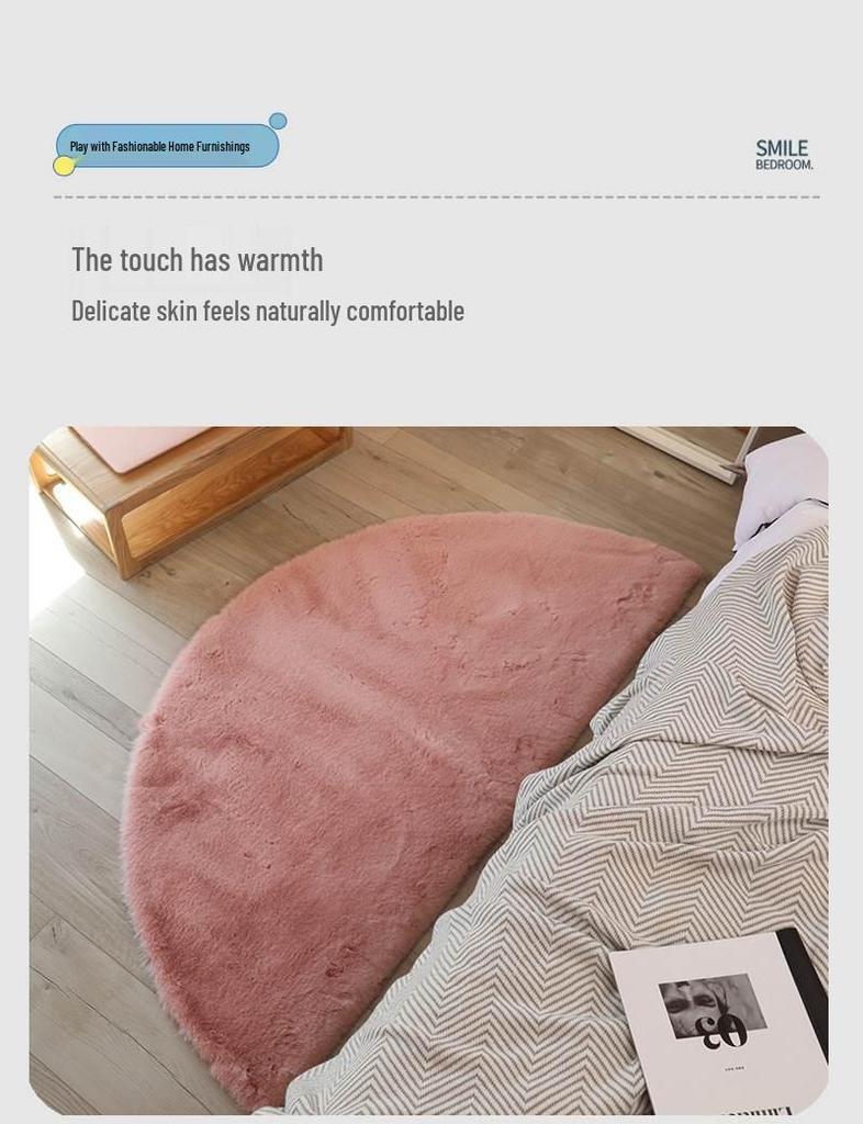 Luksusowy Gruby Okrągły Dywan ze Sztucznego Króliczego Futra do Salonu lub Sypialni