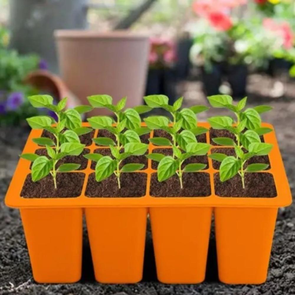 12 Grids Nursery Tray Silicone Germination Trays Durable Seeds Starting Tray  Greenhouse