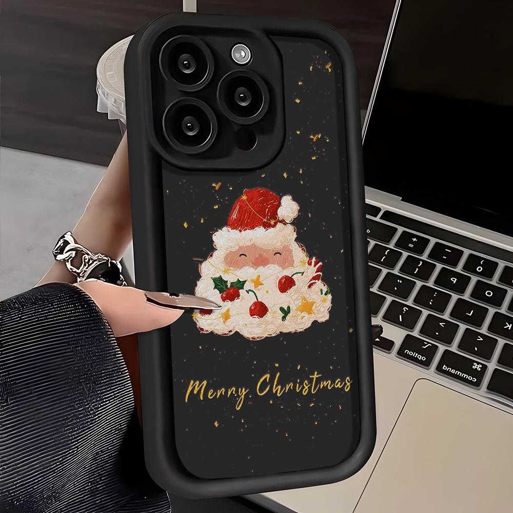 Vánoční Měkký Silikonový Kryt na Telefon Pro iPhone 15 Funda iPhone 16 Pro Max 11 13 14 12 XS X XR 7 8 Plus SE 16promax 15promax Kryt