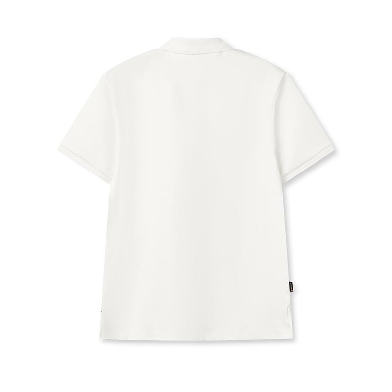 Fila White Fashion Simple Classic Casual Versatile Comfortable Brand Logo Knitted Short Sleeve Polo Shirt Men Tops Cloud-Mushroom-White F51M623101FWT