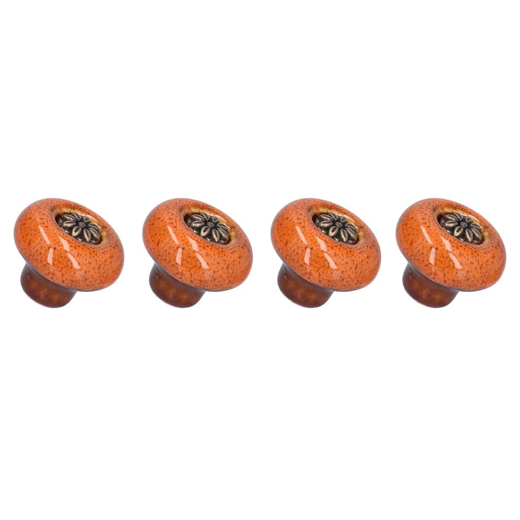 4er Set Schrankgriff Retro Rund Geformter Einloch-Türknauf für Zuhause Schlafzimmer WohnzimmerGrün Antiker Leopardenprint