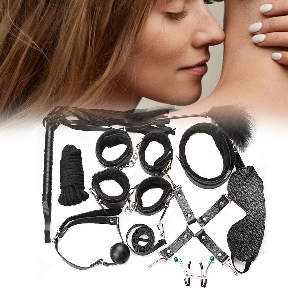 Plush SM Set Adult Premium BDSM Bondage Kit for Couples with Handcuffs Blindfold Sensual Sex Games Adult Erotic Accessories