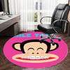 1pc Smile Today Monkey Round Carpet, Made of Polyester,Perfect for Decorating Office Chairs, Living Rooms,Vibrant Decorative Rug