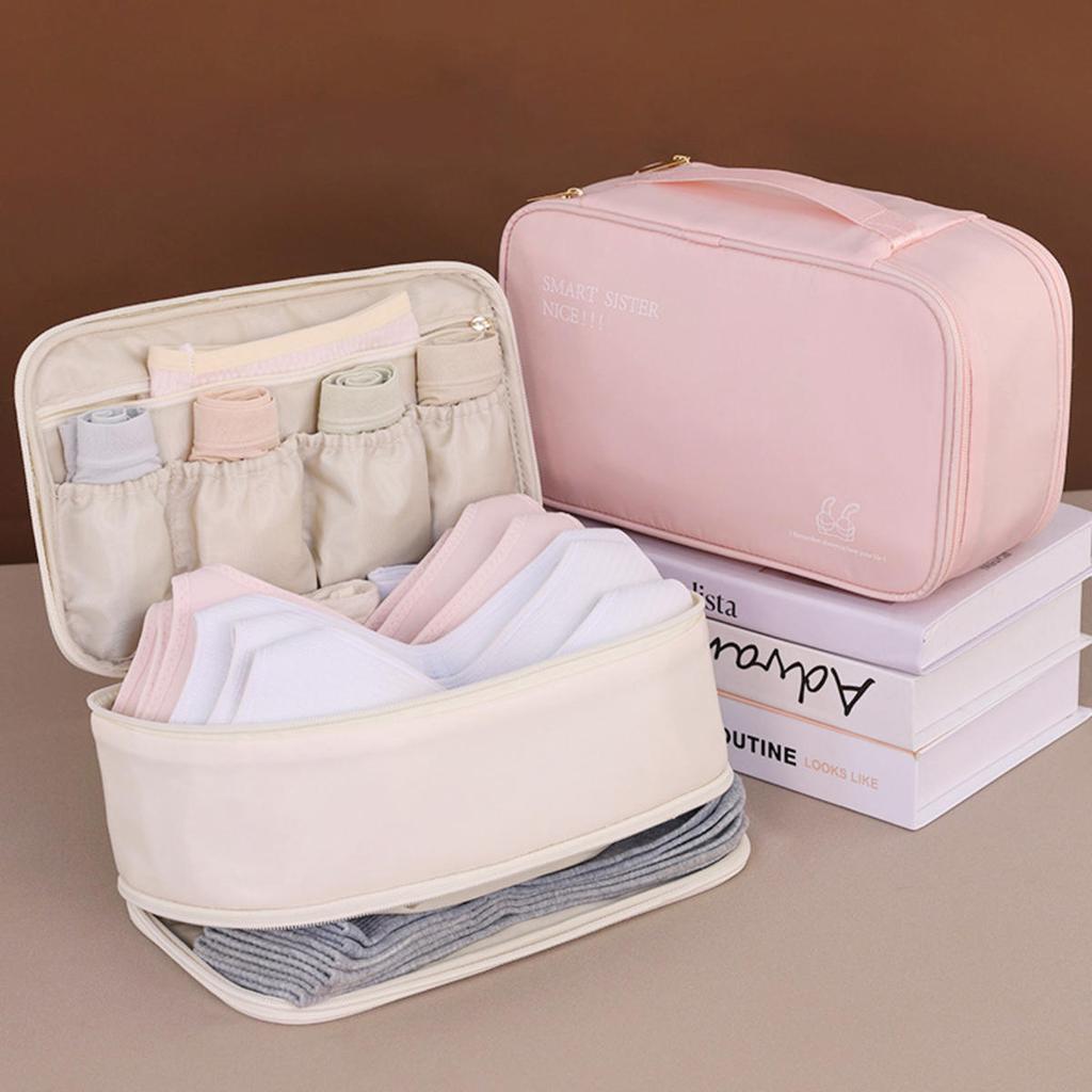 Travel Storage Bag Portable Underwear Pantyhose  Socks Organizing Pouch  Double Layer Large Capacity Luggage Bag Travel Essentials