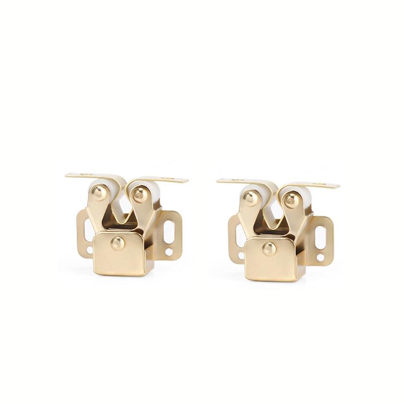 2Pc Press The Home Wardrobe Door Buckle Touch The Bead Magnetic Dual Wheel Spring Fixed Lock Buckle Low Foot Cabinet Door Buckle