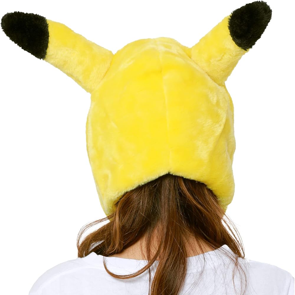 Sazac Fleece Kigurumi Cap, Pokémon Pikachu, TMY-027, One Size Fits All