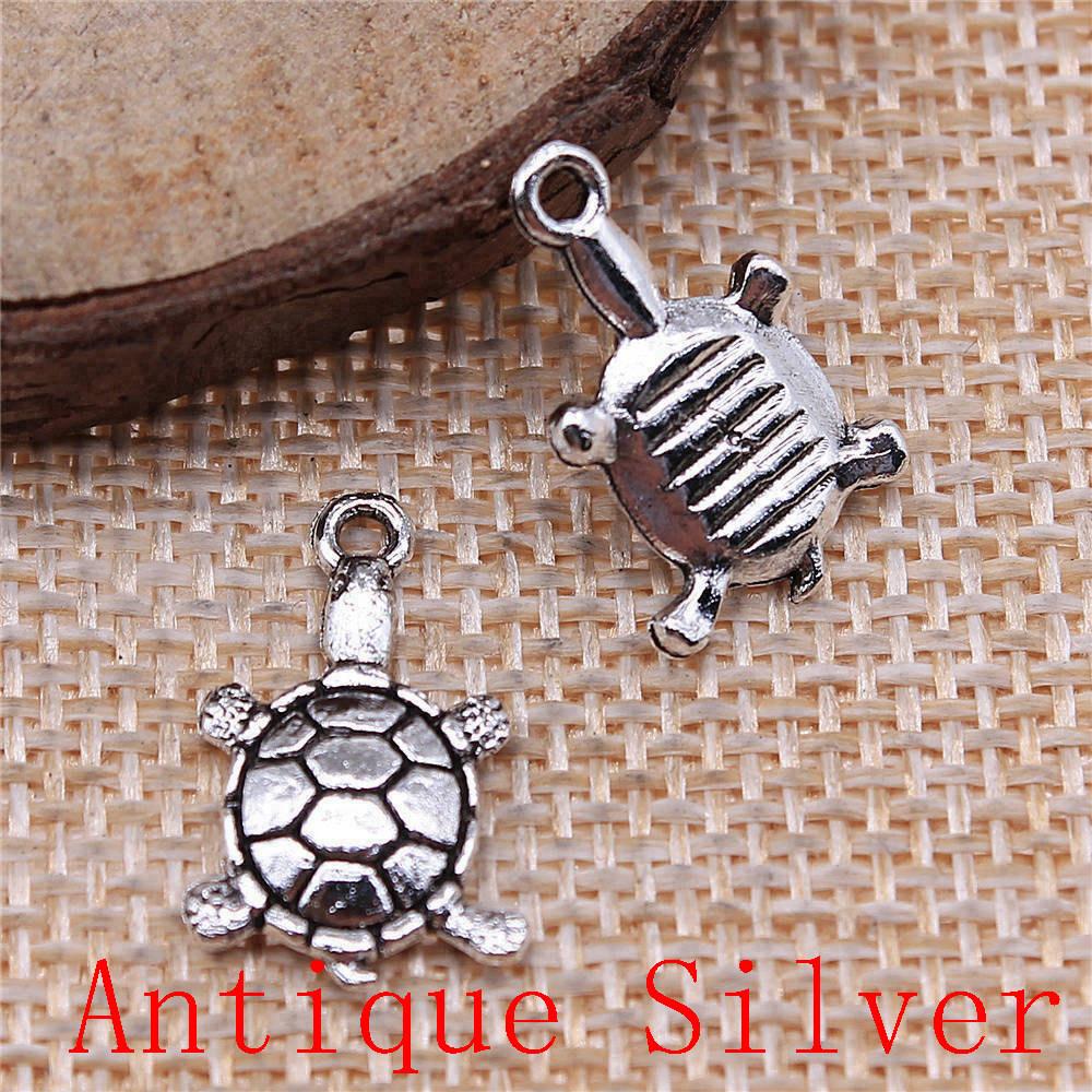 Turtle Shaped Charms Pendant For Bracelet Necklace Jewelry Making Craft Findings