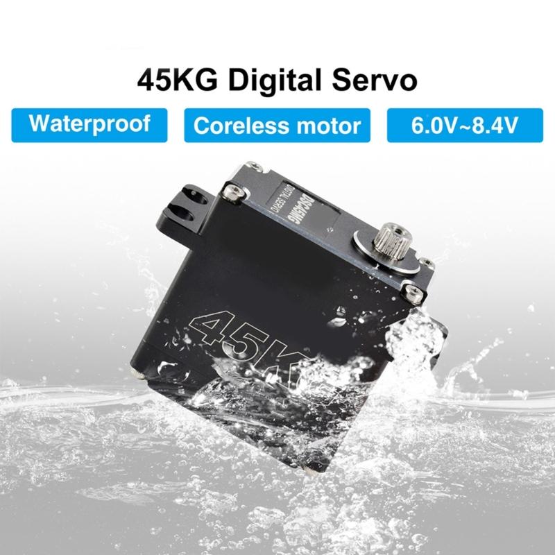 Coreless Motor Waterproof Servo DSC45MG 45KG Aluminum Case for Car Truck Robot High Torque Digital Steering Servo