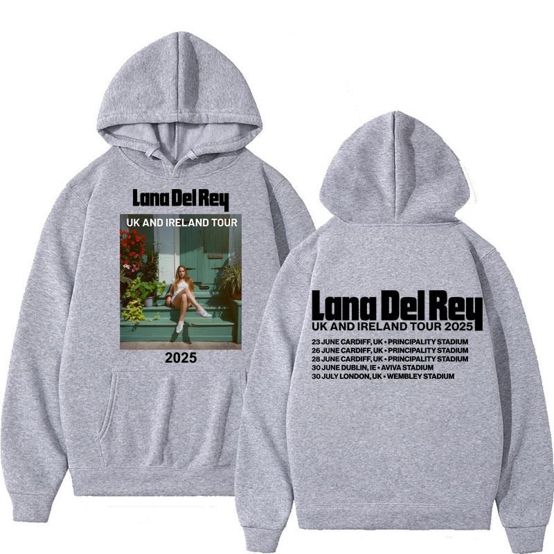 Lana Del Rey VK en Ierland Tour Hoodies Heren Dames Mode Hip Hop Lange Mouw Oversized Fleece Trainingspak Cadeaus