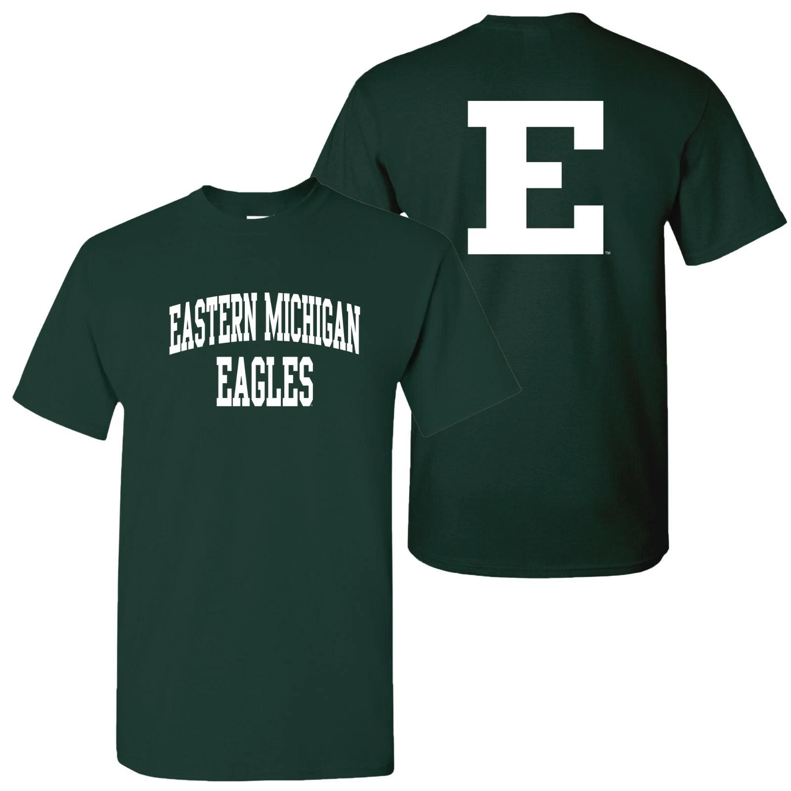 Eastern Michigan Eagles Front and Back Print T-Shirt - Forest S