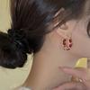 Red Rose Romantic Ear Studs - High-End Luxury Niche Design Earrings