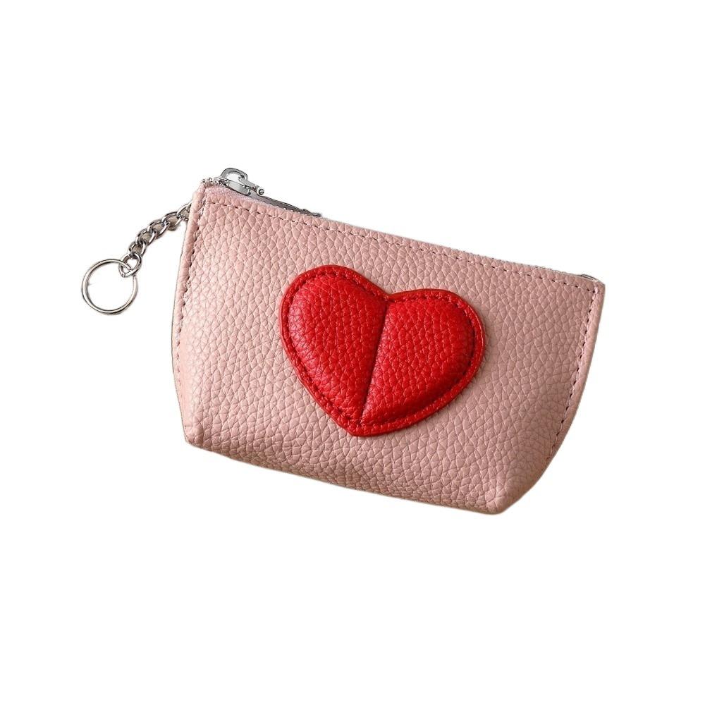 

Простой Мини Кошелек-Кошелек с Сердечком Многофункциональный Корейская Версия Сумочка Кошелек для Мелочи На Молнии ПУ Кожа Кошелек для Ключей Подарочный Мешок