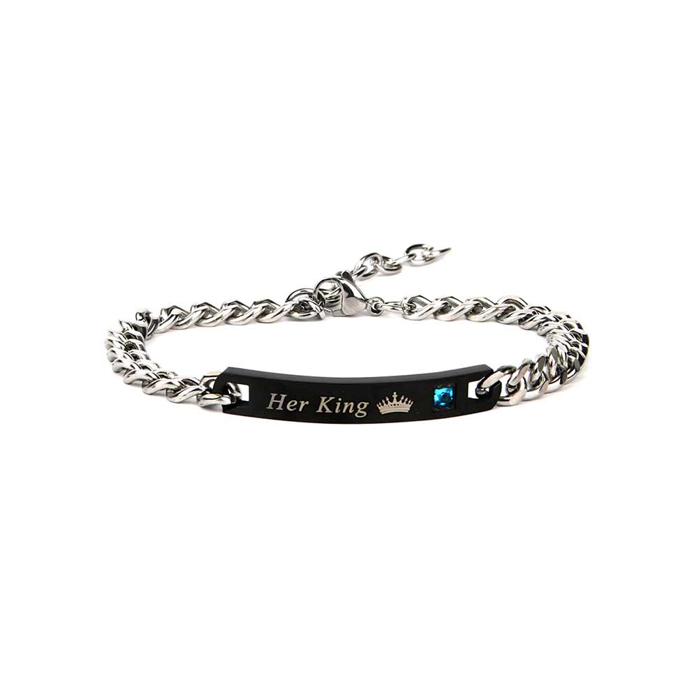 2PCS Fashionable Titanium Steel Lovers Bracelet/Necklace Fashionable Ornament Gift