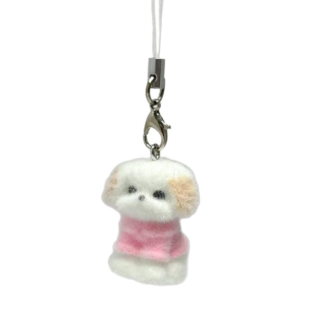 Щенок Флок 3D Мультяшный Брелок и Подвеска-Шарм для Сумки Pink Outfit Puppy [1 piece]