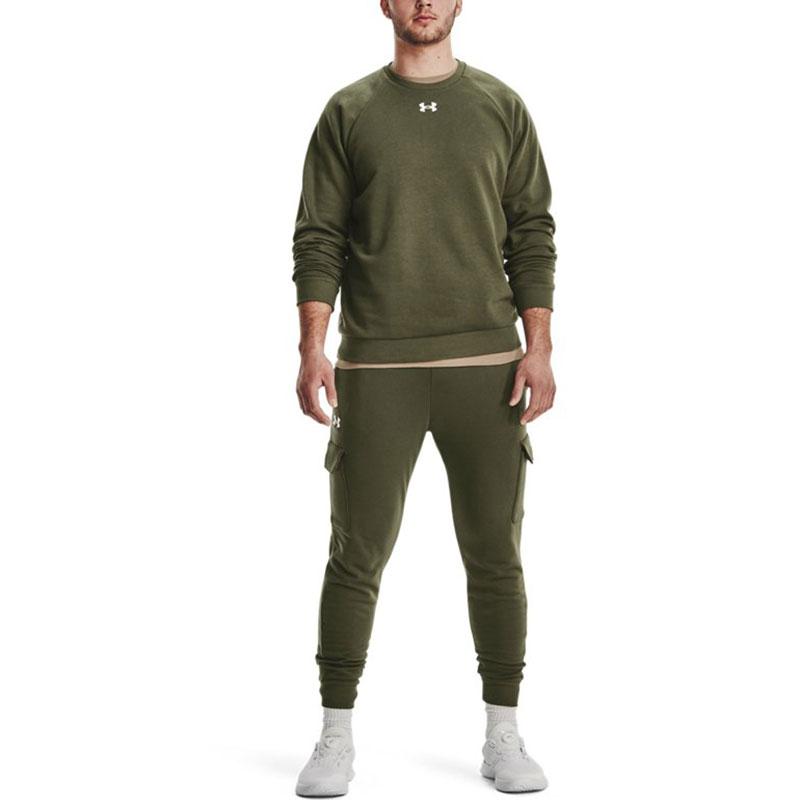 Under Armour Felpa Girocollo Rival Fleece Uomo Top Verde 1379755-390