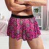 Unisex Mini Skirt Elastic Waist Vintage Printed Pleated Short Soft Breathable Clubwear Panties Underwear Underpants Male Inmitate Clothes
