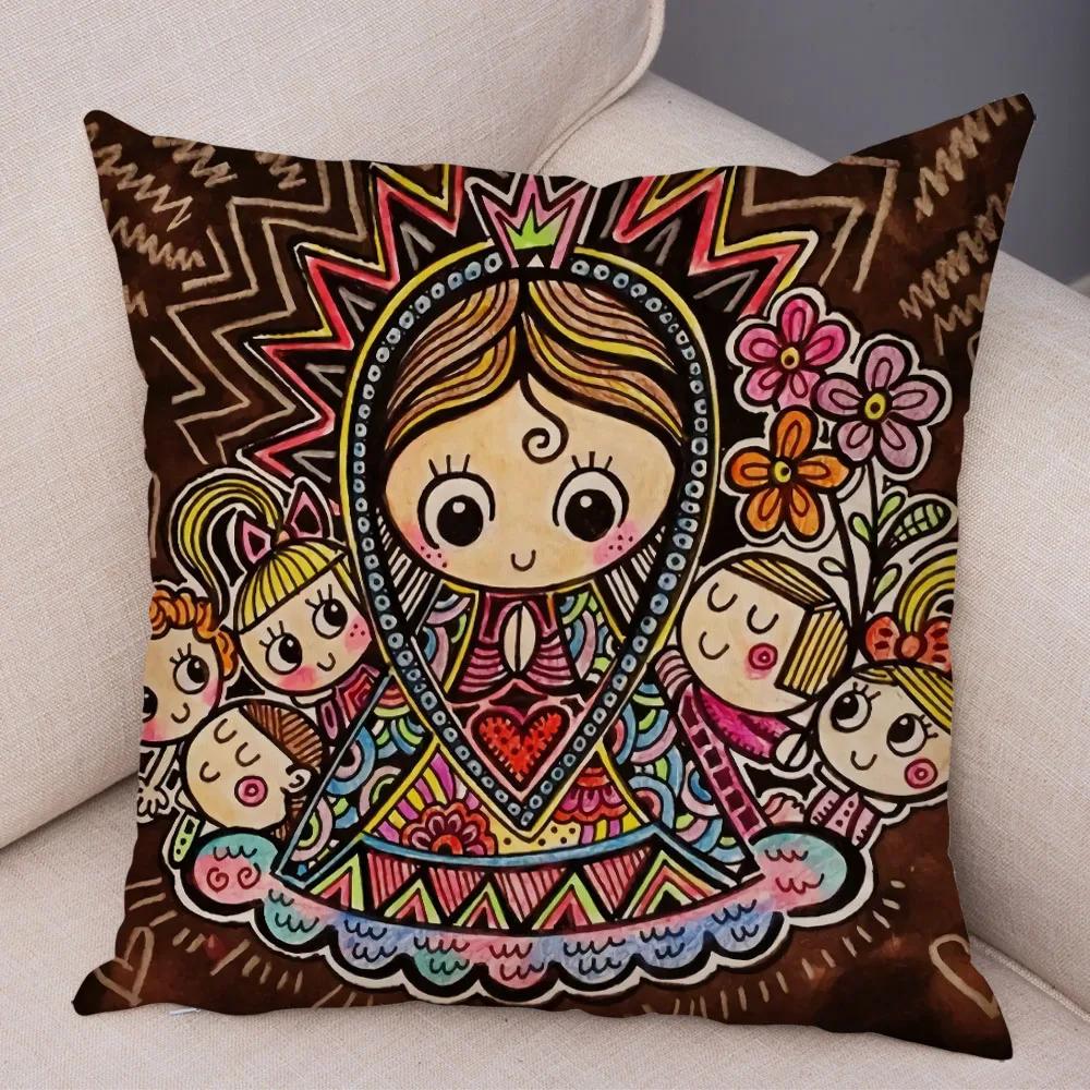 Jungfrau Maria Kunst Kissenbezug Dekoration Kawaii Cartoon Kinder Sofakissenbezug Zuhause Auto