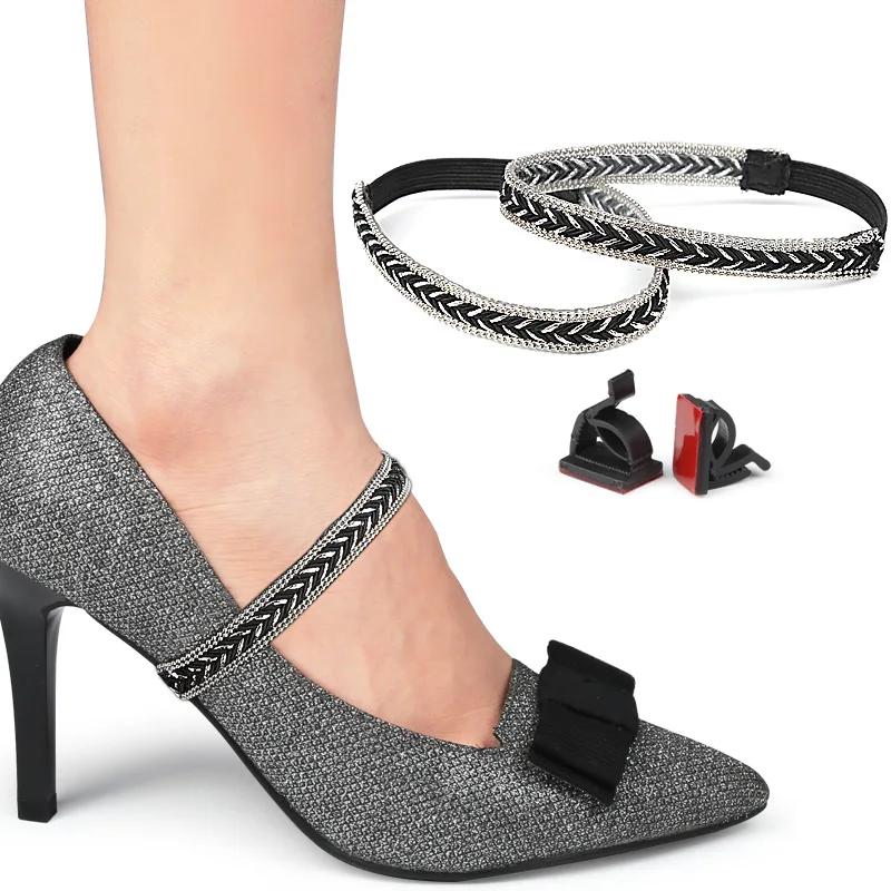 Luxury Rhinestones Women Shoelaces for Heels Ankle Shoes Belt Holding Bundle Shoelace Sandals Elastic laces Shoe Accessories