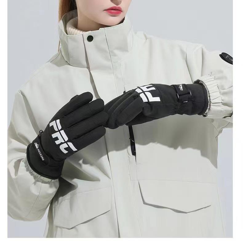 Streng ausgewählte Ski-Warmhandschuhe für Männer und Frauen, Paare, Outdoor-Fahren, Samt, kalt- und winddicht, Fahrer