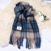 Maillard Women's Winter Plaid Scarf - Luxurious Mohair Imitation Cashmere Shawl, Thickened for Warmth