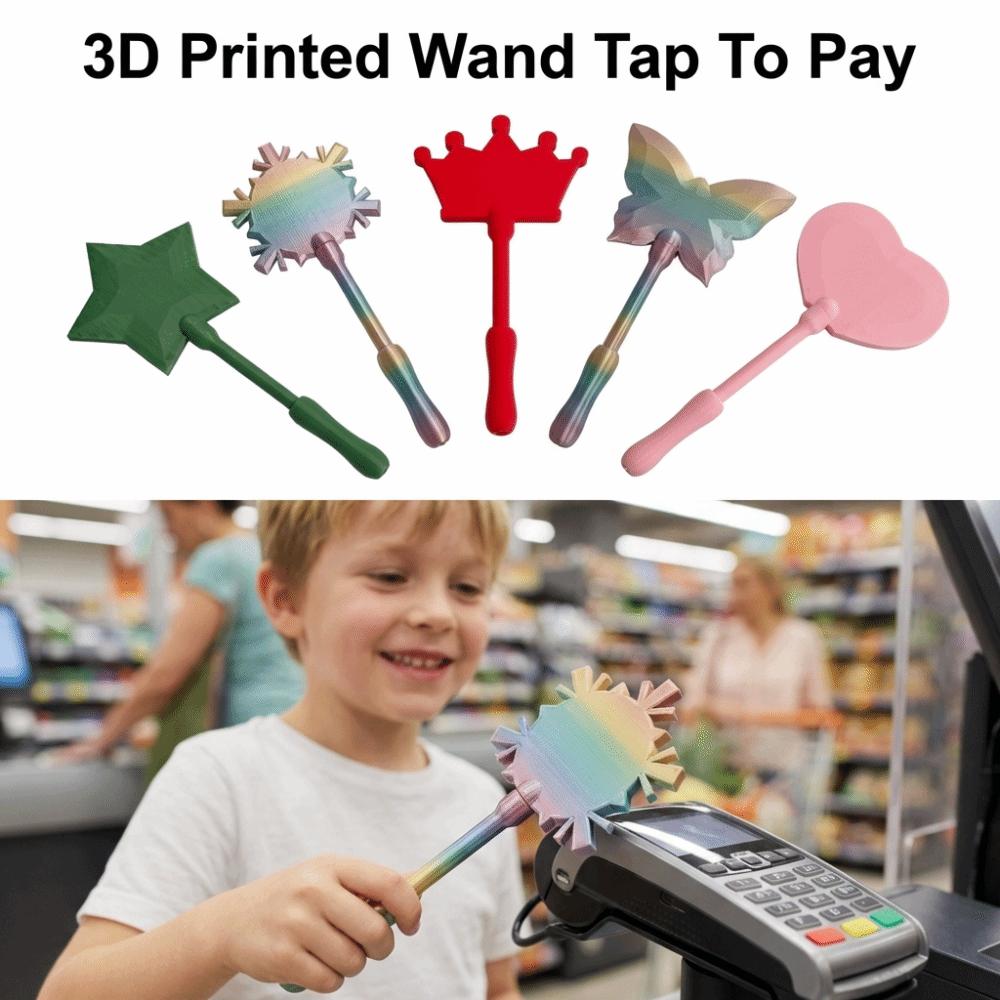 Creative 3D Printed Wand Tap To Pay Portable Lightweight Contactless Payment Sleeve 35cm Cute Credit Card Holder Daily Use