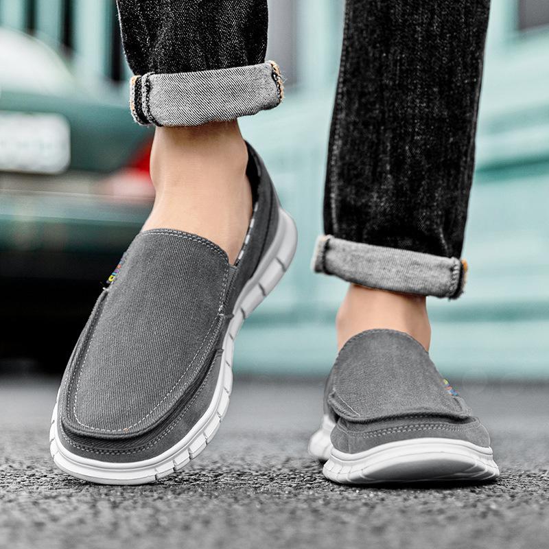 Men's Shoes Summer New One-pedal Breathable Lazy Shoes Men's Casual Canvas Shoes Men's Old Beijing Cloth Shoes