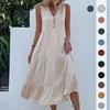 Summer Woman's Dress Tank Dress Sleeveless Loose Casual Solid Color Dress Long Dress