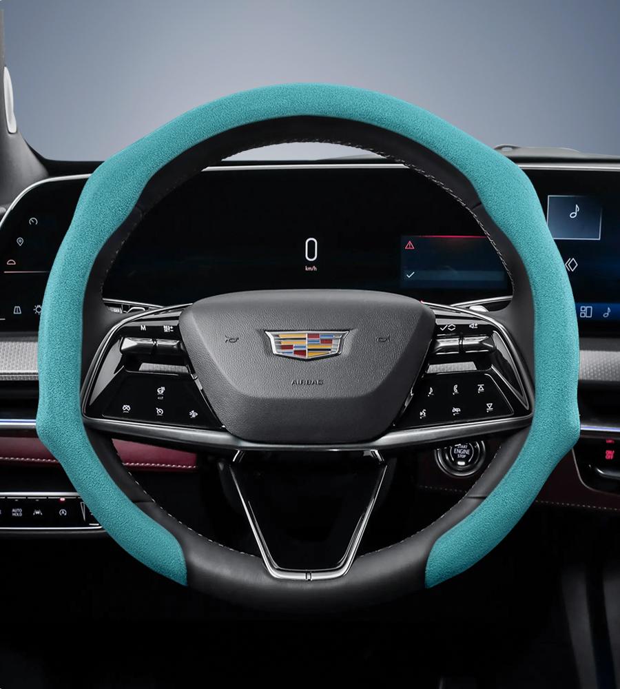 Suitable for Cadillac Premium Suede Snap-On Steering Wheel Cover Anti-Slip Durable Car Accessories Cts 2013 Ct4 Carbon Interior Ct5 Xt5 Xt4 Xt6