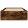 Bed Frame with Drawers Smoked Oak Finish 100x200 cm Engineered Wood
