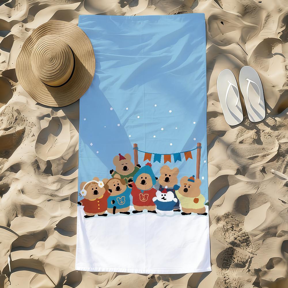 Towel Beach Towel Oversized Cute Quick Dry Towel D-Dinotaeng Korea Absorbent Soft Swim BeachTowels for Men Women