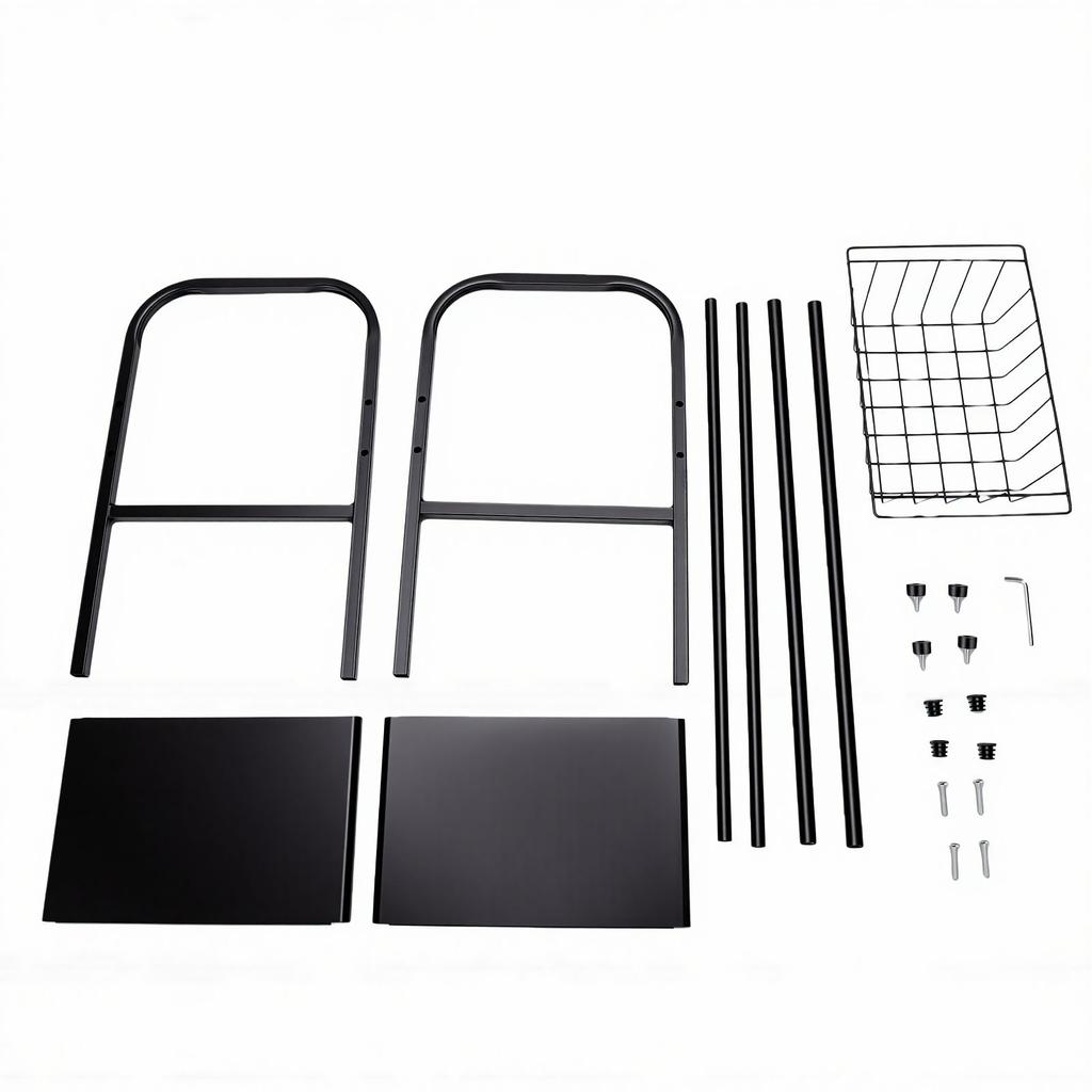 Expandable Under Sink Organizer 1 Tier Shelf with 1 Removable Basket 2 Removable Panels for Cabinet Sink Cloakroom