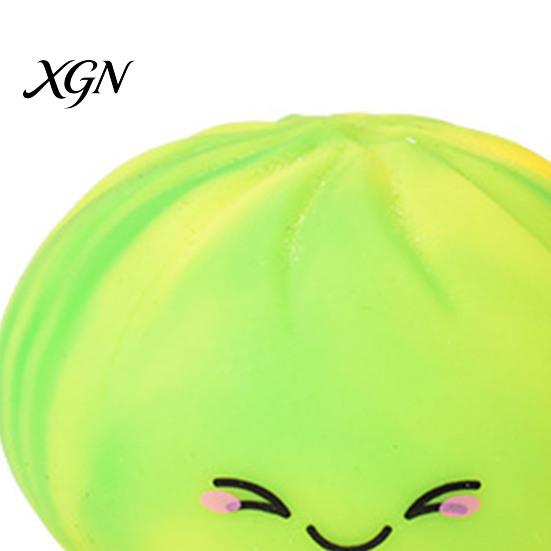 Colorful Dumpling Squeeze Toy Smiling Steamed Bun Stress Ball Anti-Anxiety Quick Rebound Soft Stretchy Simulated Dough Fidget Sensory TPR