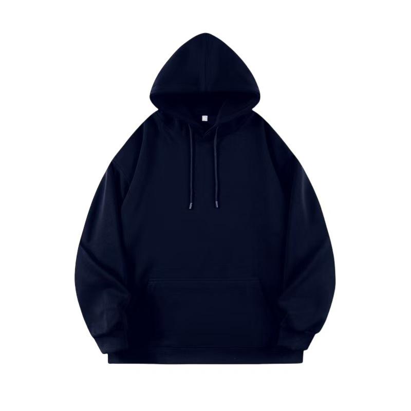 Unisex Comfortable Loose Fit Solid Color Hooded Sweatshirt