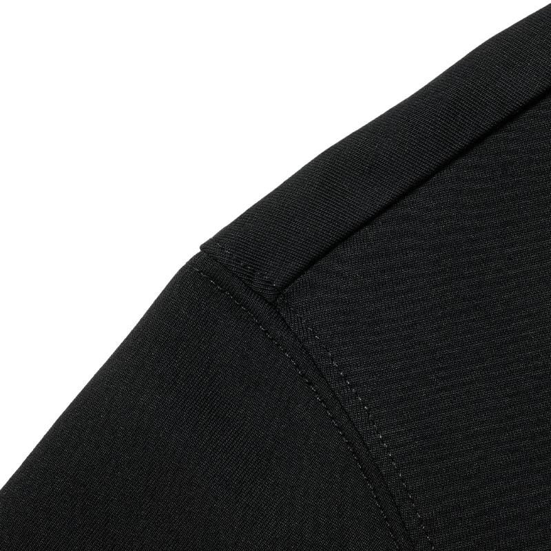 Li-Ning Fashion Solid Color Short Sleeve T-Shirt Comfortable Striped Competition Shorts Casual Sports Suit Unisex Sportswear Black AHSU711-1+YAPV001-1