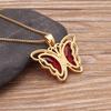 Nidin Top Quality Austrian Crystal Zircon 10 Colors Butterfly Pendant For Women Female Colorful Animal Necklace Jewelry Gifts