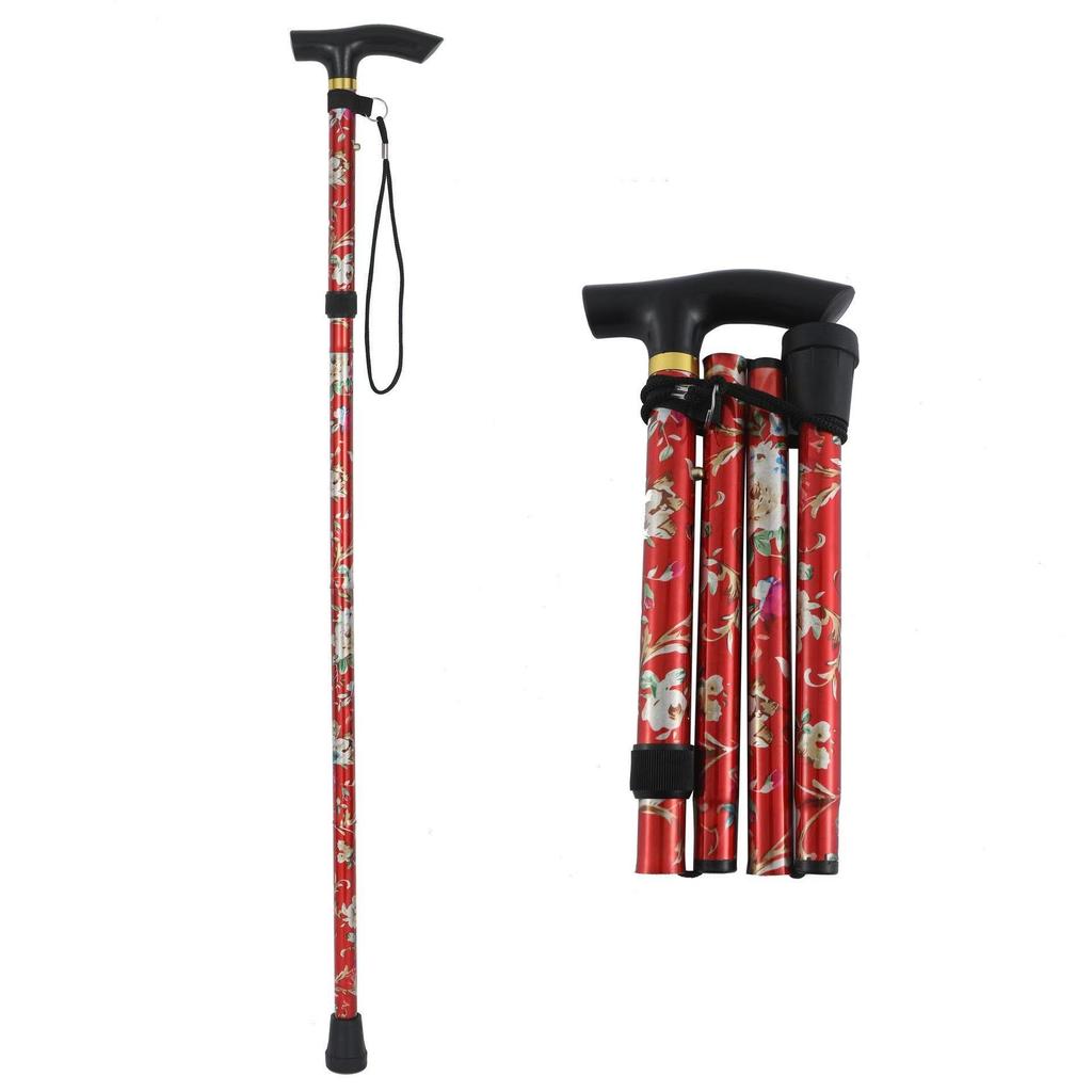 Aluminum Folding Walking Stick: Telescopic, Non-Slip Hiking Cane for Elderly Assistance