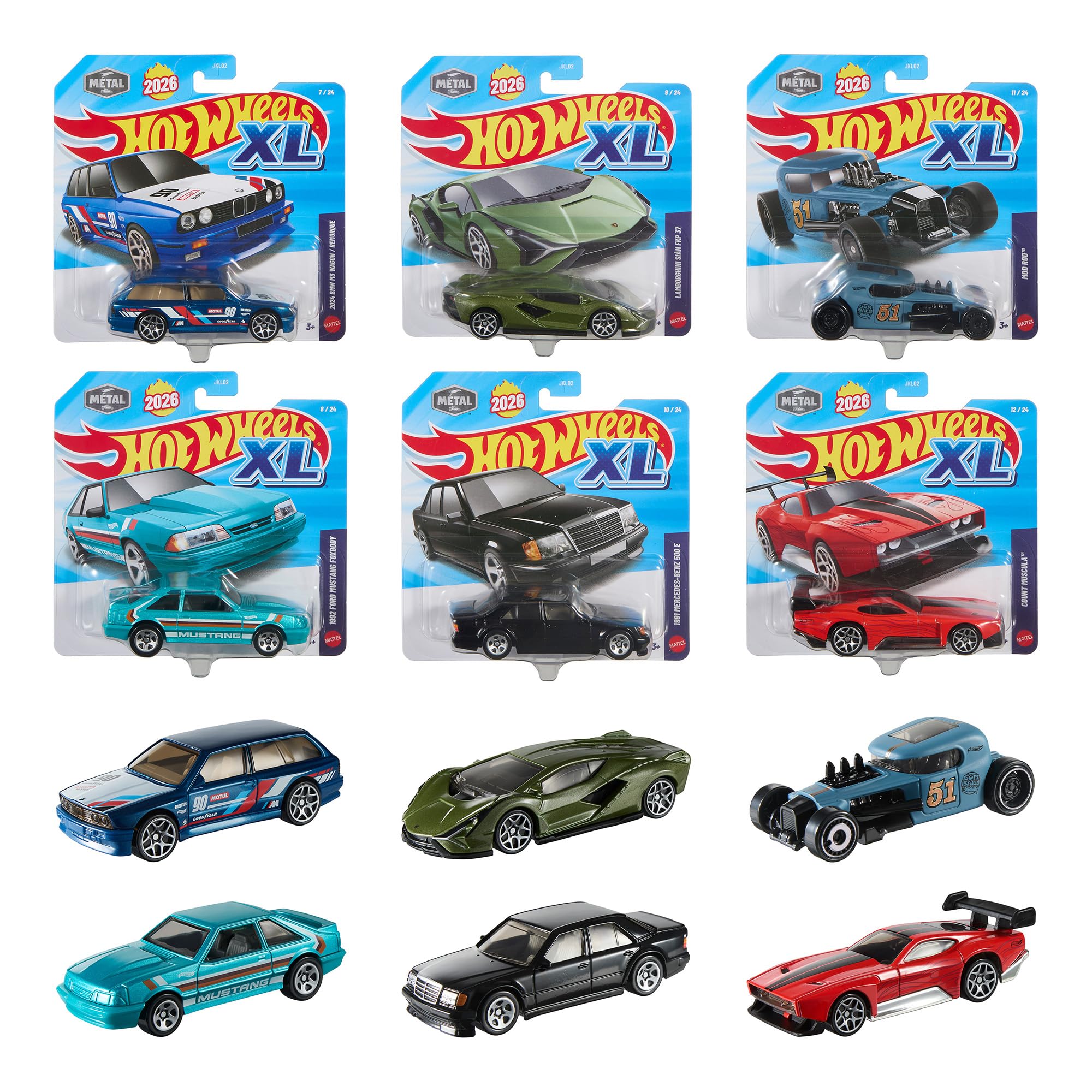 

Hot Wheels XL Basic Car Assortment 6 Miniature Cars Ages - (Box Set) - 3+ - Multi-color JKL02-986B