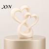 Couples Gift Decoration Intertwined Hearts Figurine, 3D Printed Love Statue, Table Eternal Togetherness Centerpiece Sculpture for Living Room Wedding