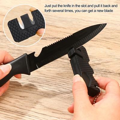 Sharpener Durable Knife Sharpener Scissor Sharpen Pocket Ceramic Sharpen Carbide Knife Whetstone