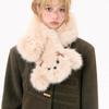1116 New Korean Version Plush Small Scarf Fur Collar Women Winter Thickened Warm Versatile Cold Neck Protection Cross Scarf