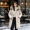 Autumn and winter new long knee thickened hooded fashion casual, cotton clothes warm rural coat tide