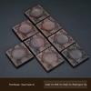 Ebony Wood Carved Non-Slip Tea Coaster Set - Retro Anti-Scald Pad for Tea Ceremony