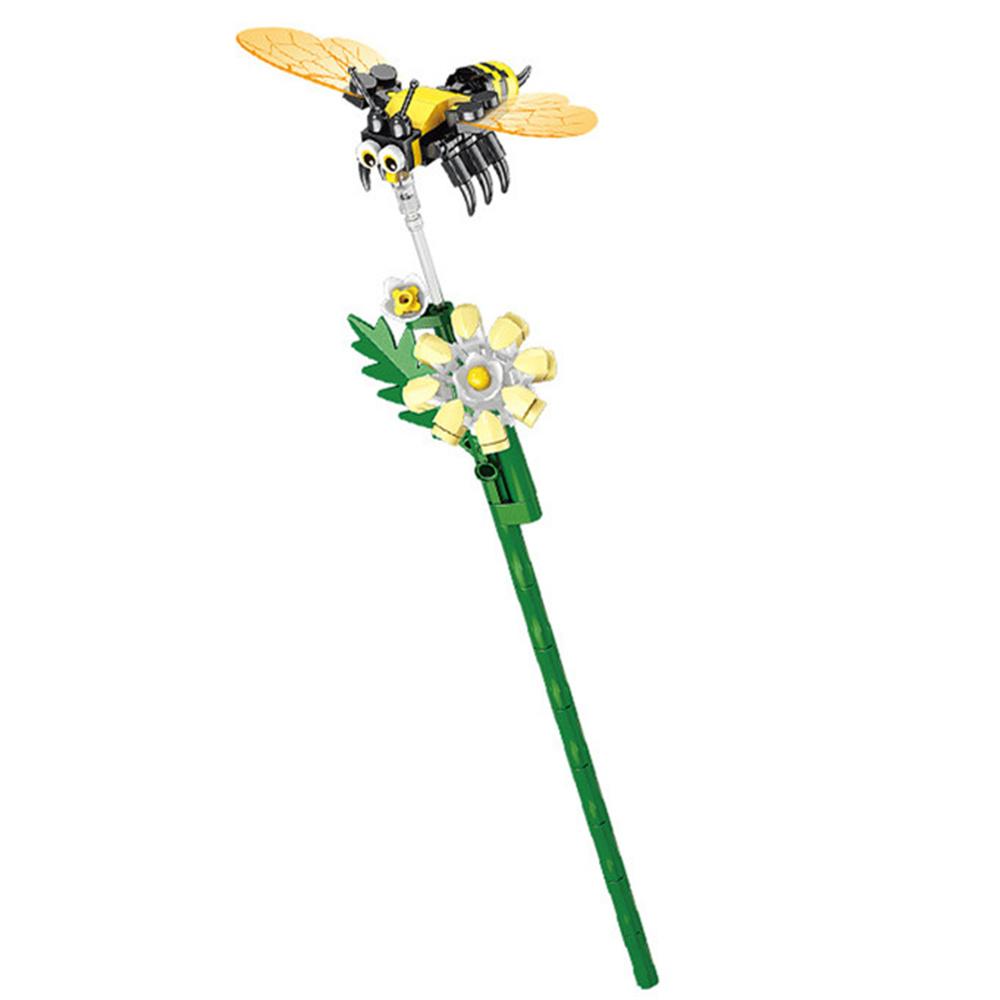 City Creativity Insect Bouquet Bonsai Potted Plant Flower Bouquet Building Blocks Bricks Model Home Decoration Toy For Kids