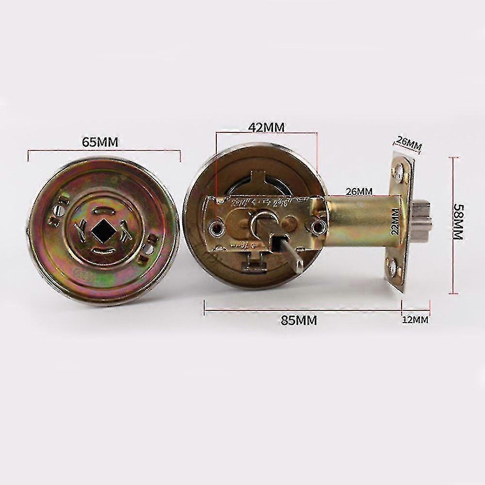 Door Handle, Round Knob Lock Door Lock, Key Lock, Latch Size 60 / 70mm