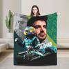 Fernando Alonso Koc Racingowy Flanelowy Zimowy Wielofunkcyjny Miękki Koc na Sofę Kanapę Pikowany Koc