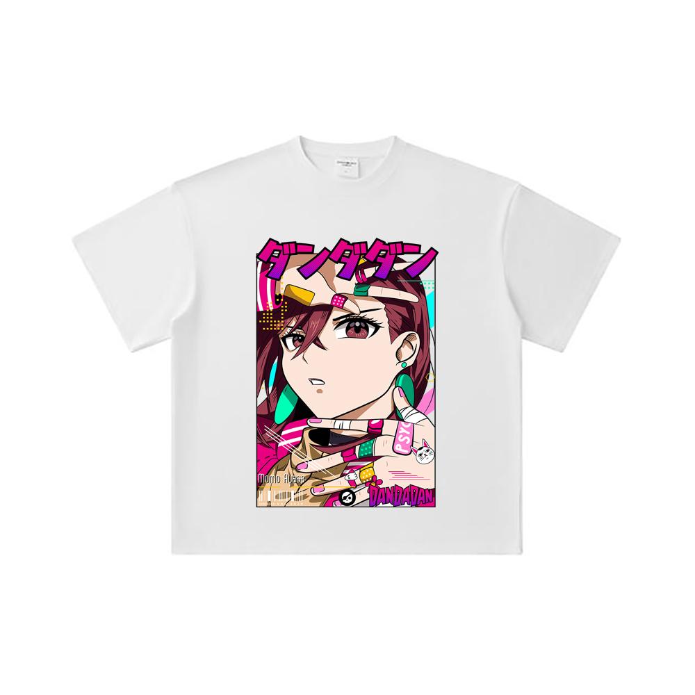 260 GSM Double Yarn 32 Count 100% Cotton Dandadan V21 Momo Print Unisex Heavy Cotton T Shirt