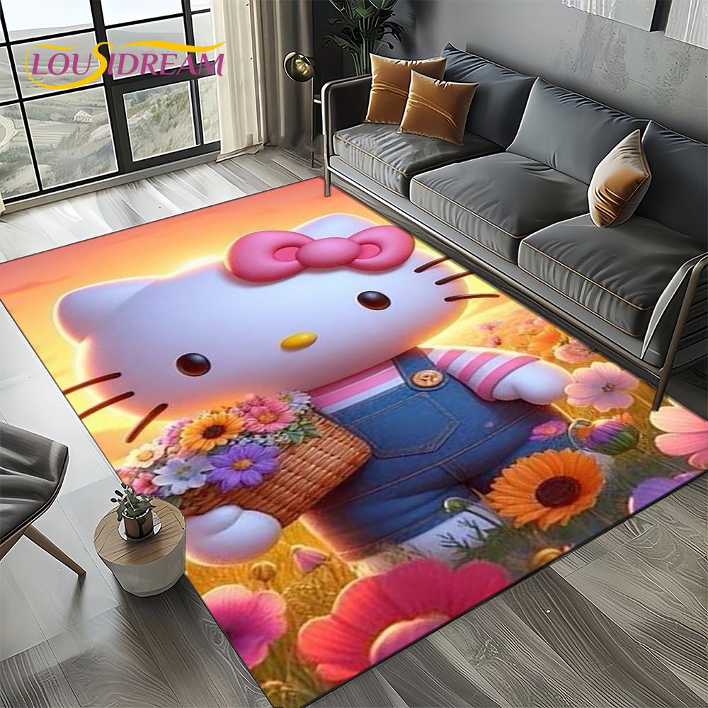 27 Style Cute Kuromi Cartoon Sanrio Carpet Rug for Bedroom Living Room Home Sofa Decoration,kids Large Decor Floor Mat Gift Girl