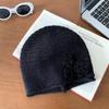 Solid Color Knitted Woolen Hat Elastic Flower Beanie Hat Winter Warm Hat  Outdoor Activities
